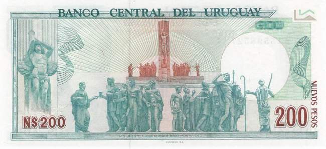 Uruguay 200 Pesos p66 1986